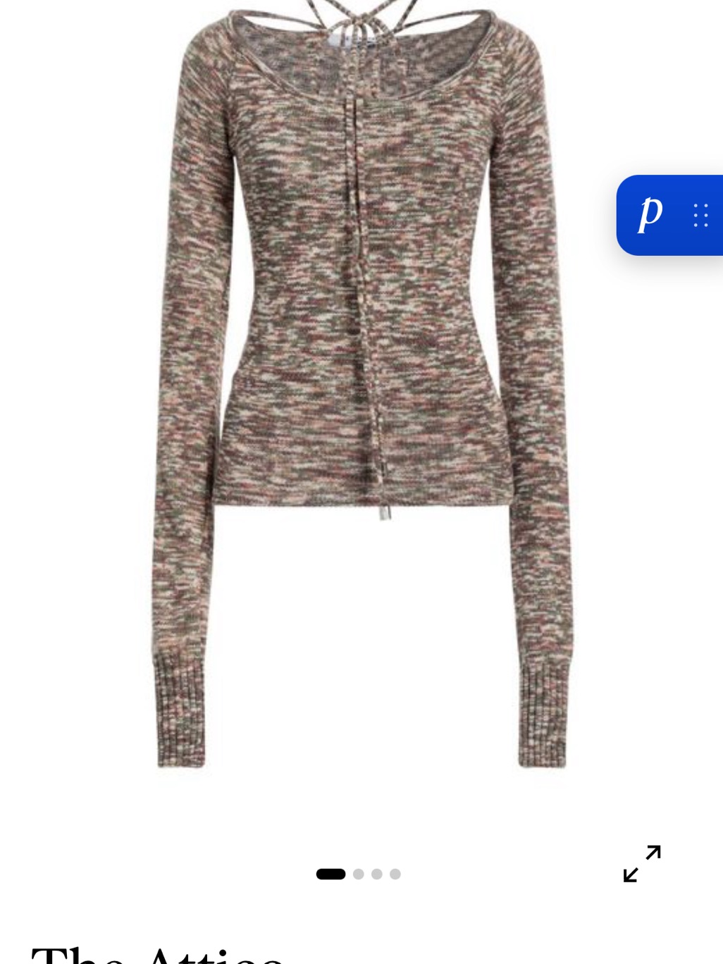 The Attico Multicolor Marled Long-Sleeve Knit Top